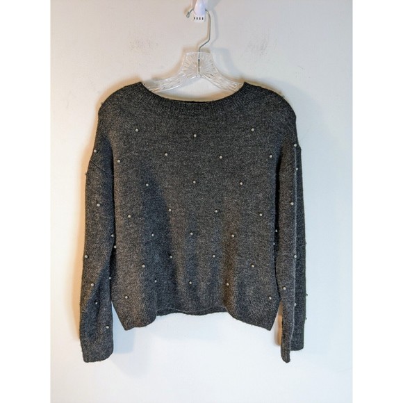 Black H&M Sweater With Pearl Decoration XS - Picture 1 of 7